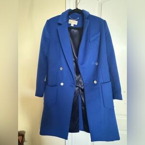 Michael Kors Royal Blue Double-Breasted Trench Coat